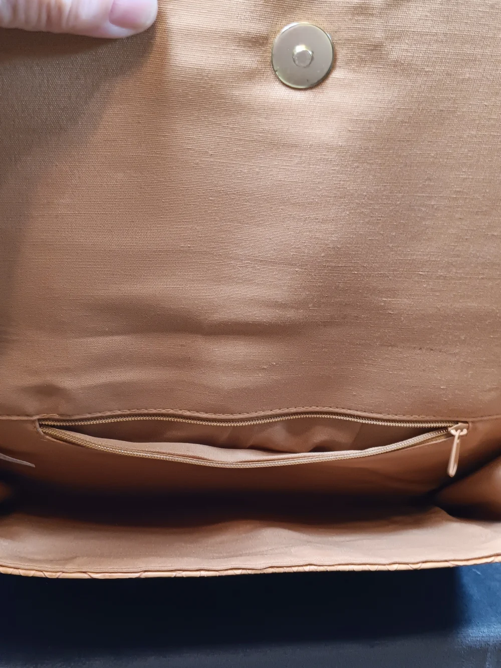 Tan Snake-Embossed Wristlet Clutch with Gold Buckle Perfect Size To Grab And Go